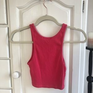 zara cropped hot pink tank